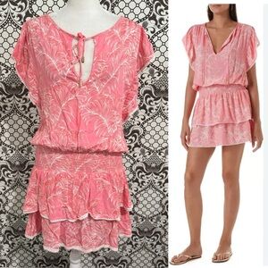 MELISSA ODABASH ✨ Keri drop waist mini dress coverup tropical print | Sz S